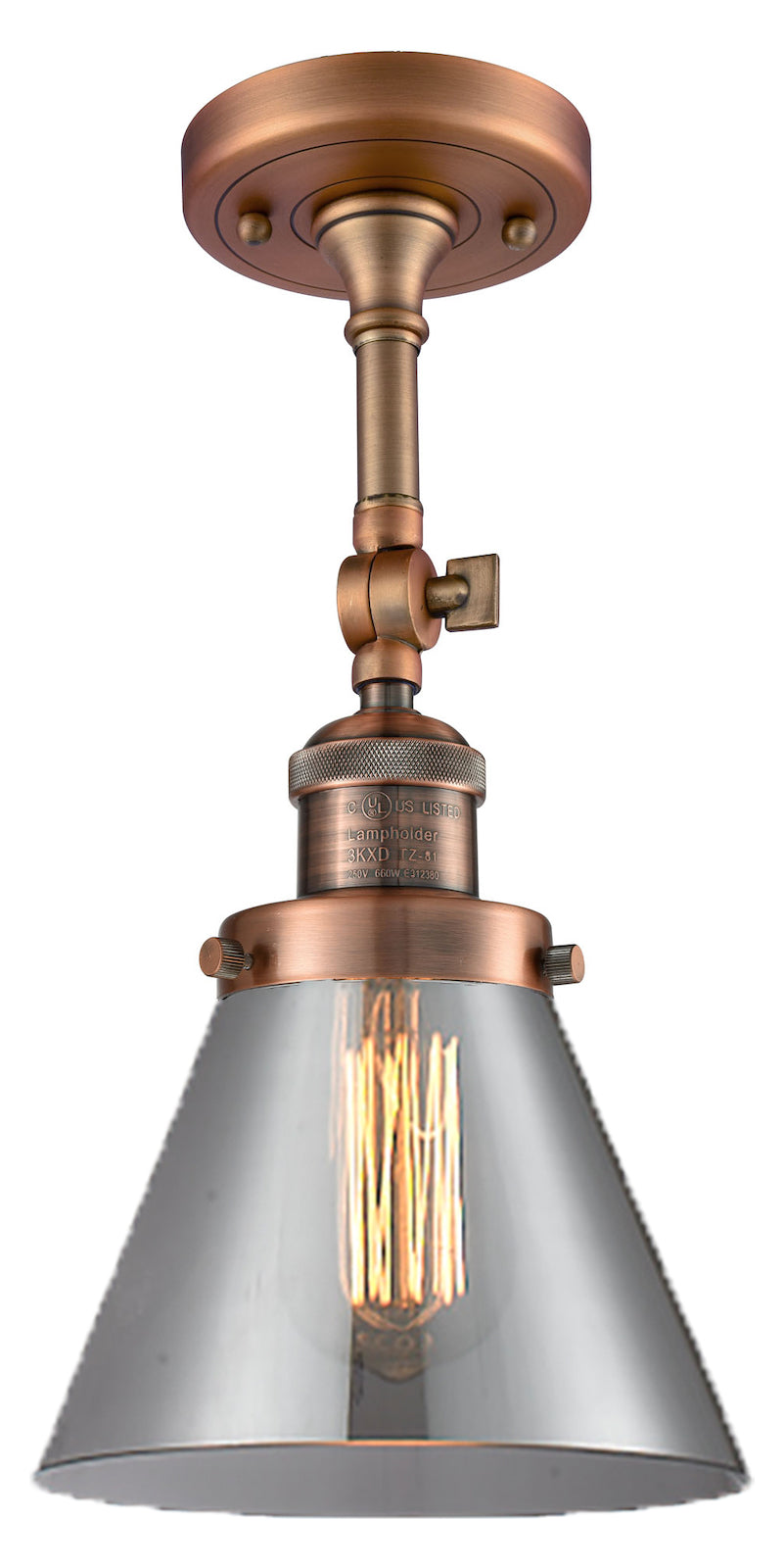 1 Light Vintage Dimmable Led Semi-Flush Mount by Innovations Lighting