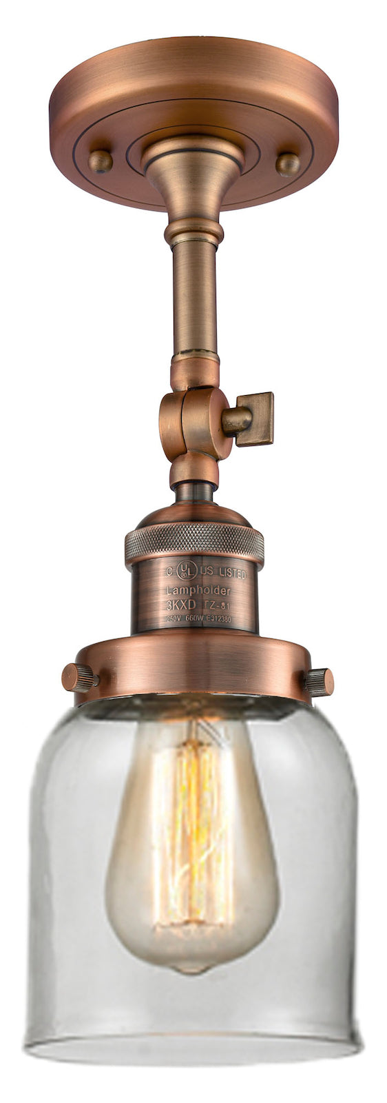 1 Light Vintage Dimmable Led Semi-Flush Mount by Innovations Lighting