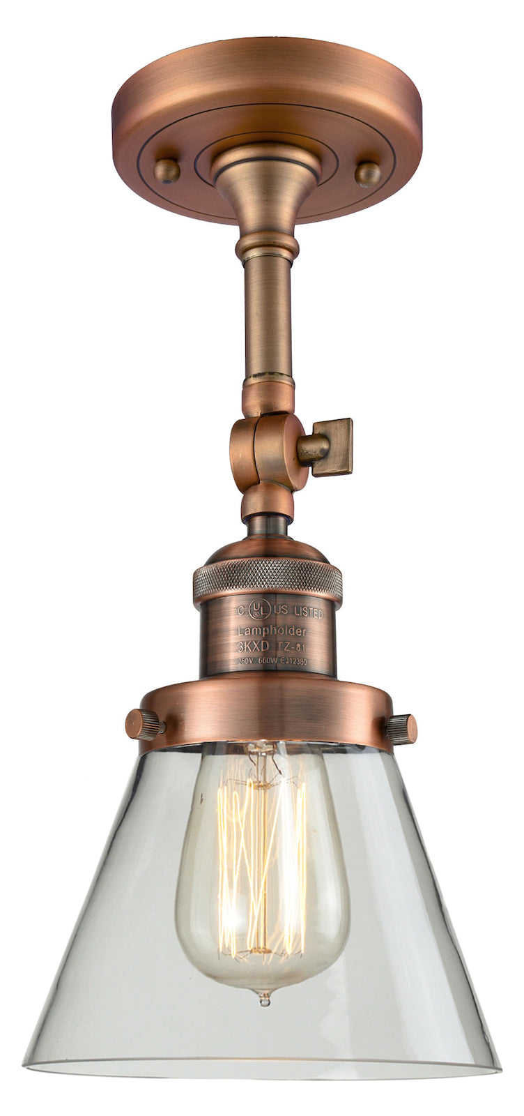 1 Light Vintage Dimmable Led Semi-Flush Mount by Innovations Lighting
