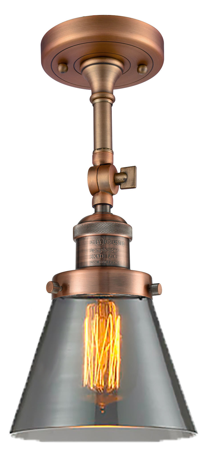 1 Light Vintage Dimmable Led Semi-Flush Mount by Innovations Lighting
