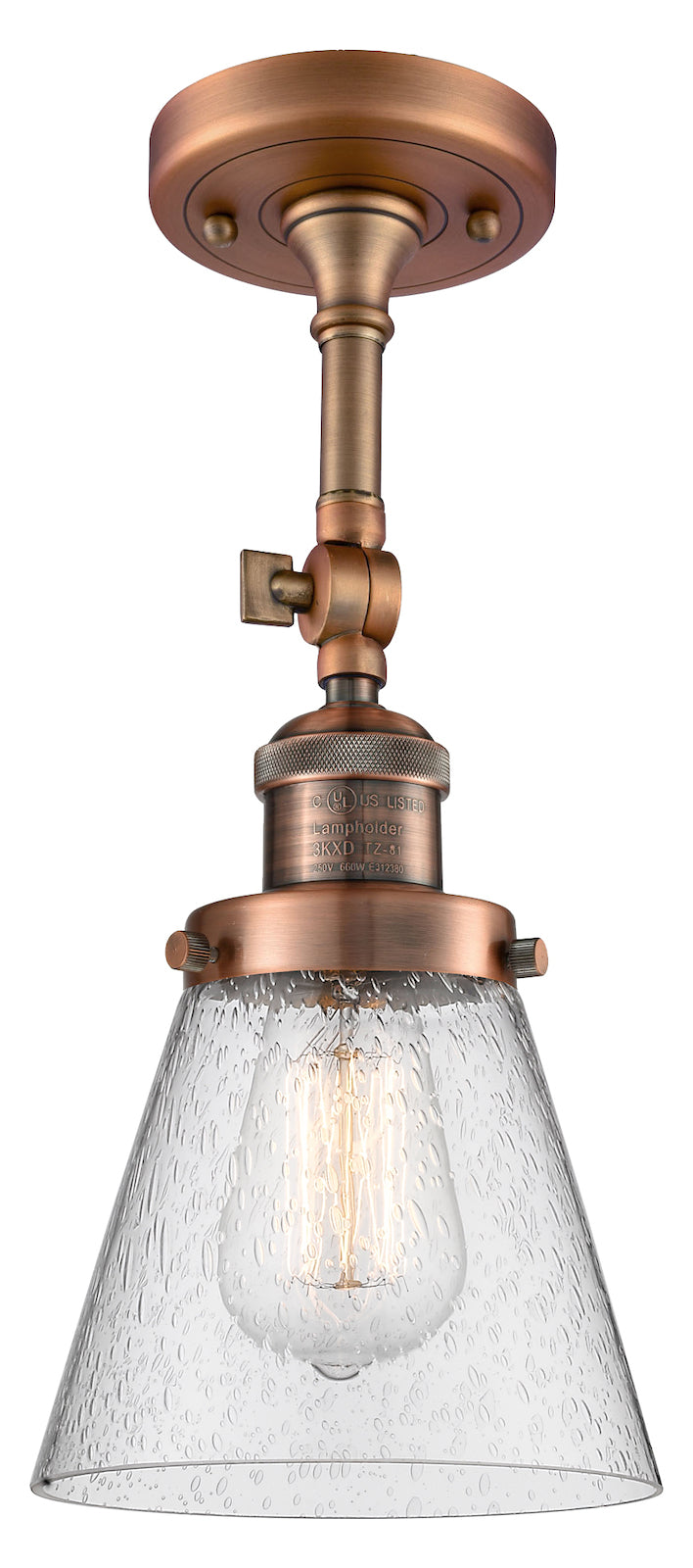 1 Light Vintage Dimmable Led Semi-Flush Mount by Innovations Lighting