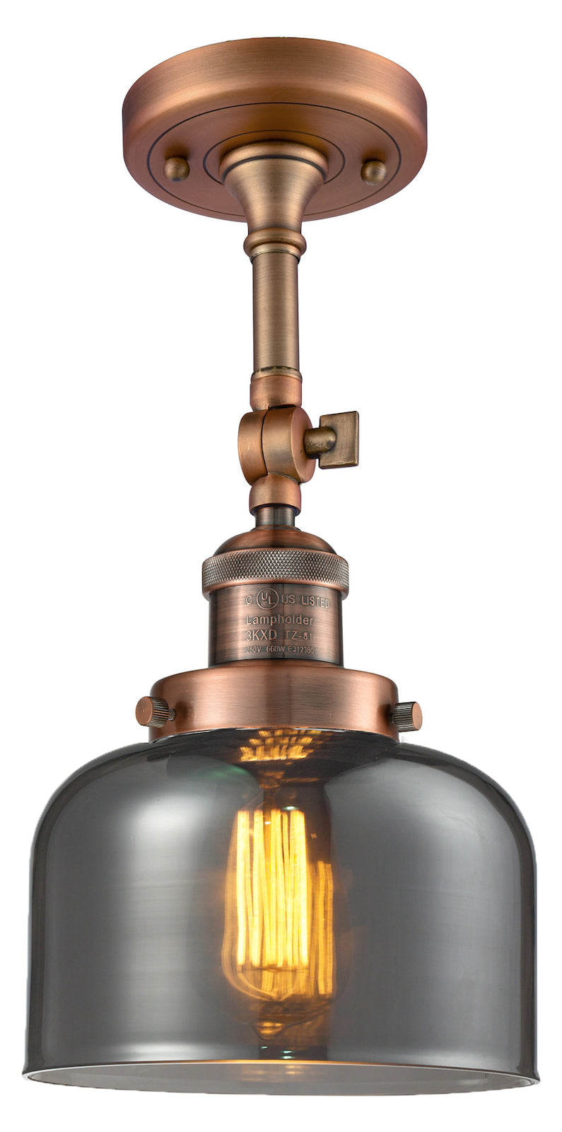 1 Light Vintage Dimmable Led Semi-Flush Mount by Innovations Lighting