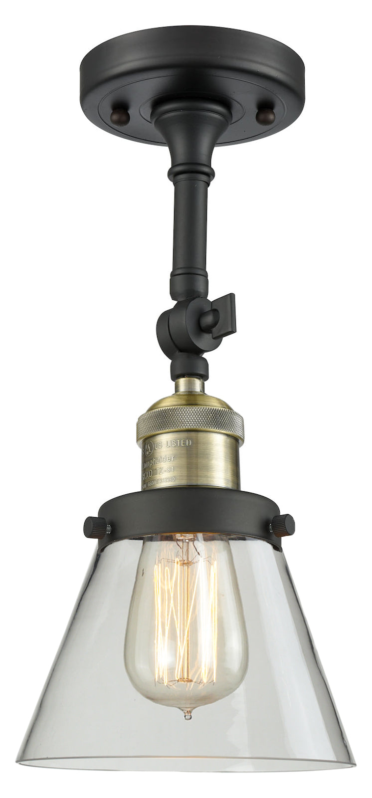 1 Light Vintage Dimmable Led Semi-Flush Mount by Innovations Lighting