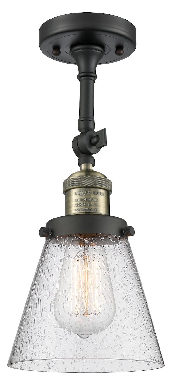1 Light Vintage Dimmable Led Semi-Flush Mount by Innovations Lighting