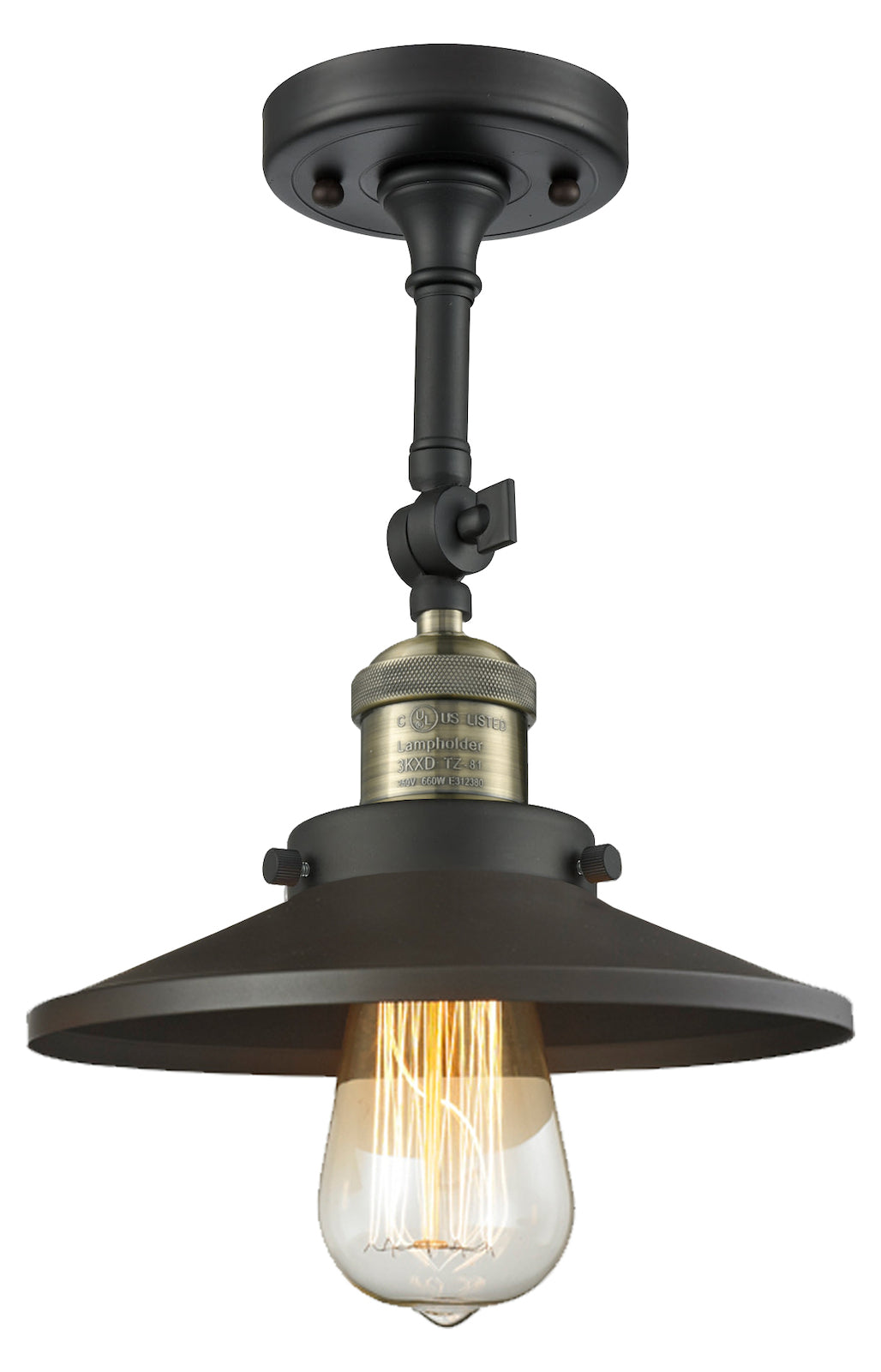 1 Light Vintage Dimmable Led Semi-Flush Mount by Innovations Lighting
