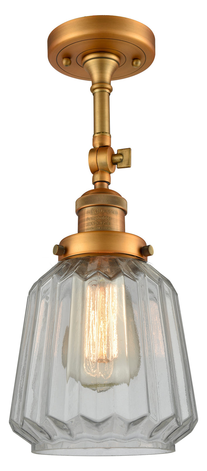 1 Light Vintage Dimmable Led Semi-Flush Mount by Innovations Lighting