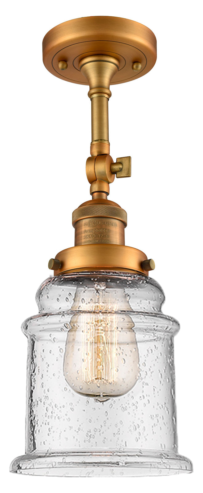 1 Light Vintage Dimmable Led Semi-Flush Mount by Innovations Lighting