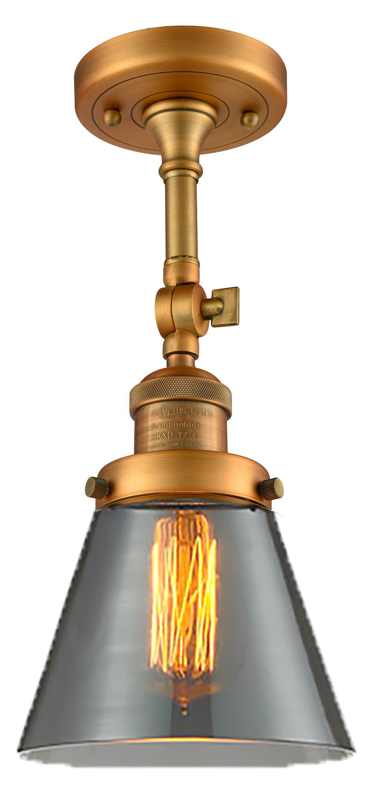 1 Light Vintage Dimmable Led Semi-Flush Mount by Innovations Lighting