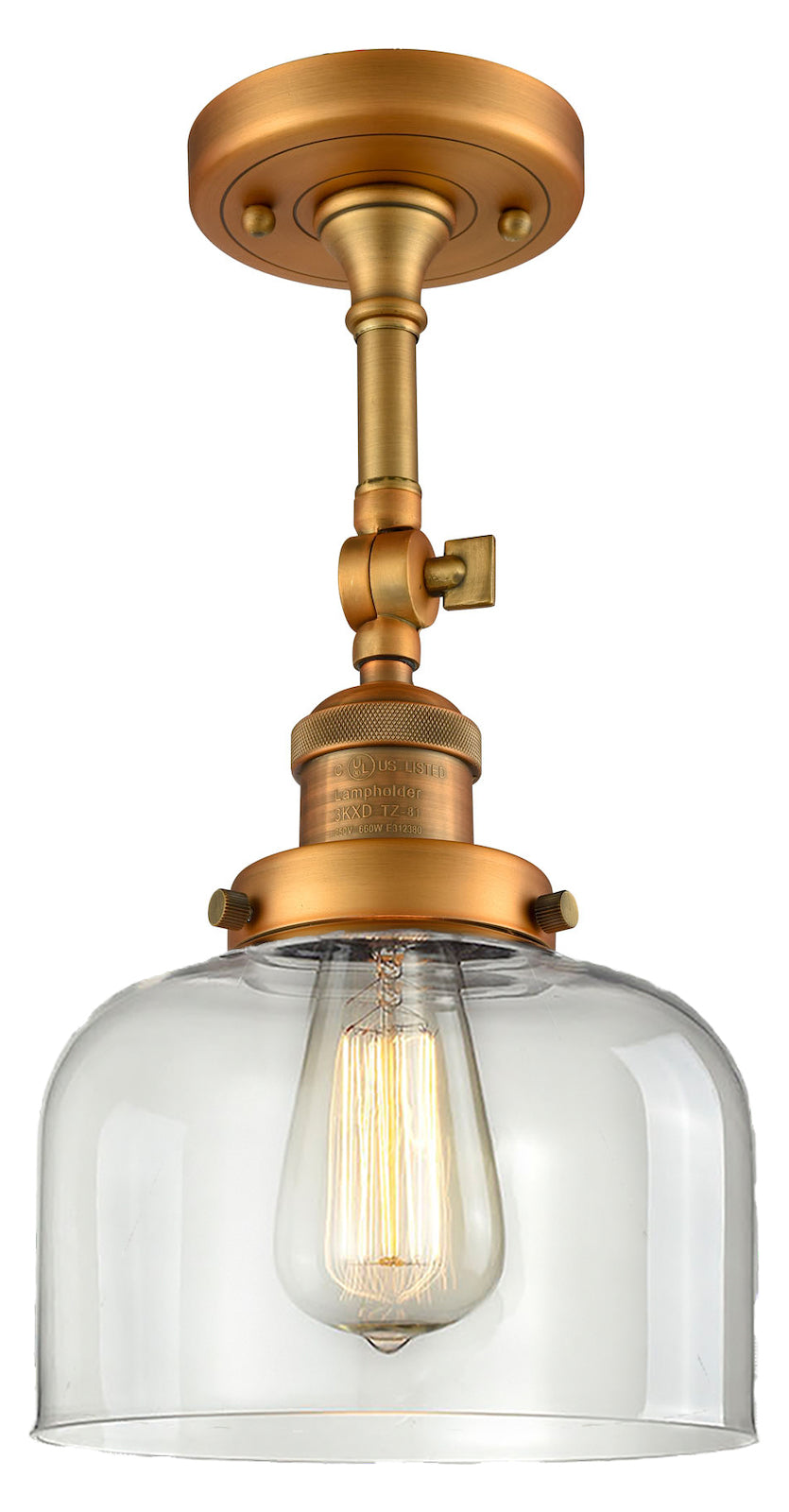 1 Light Vintage Dimmable Led Semi-Flush Mount by Innovations Lighting