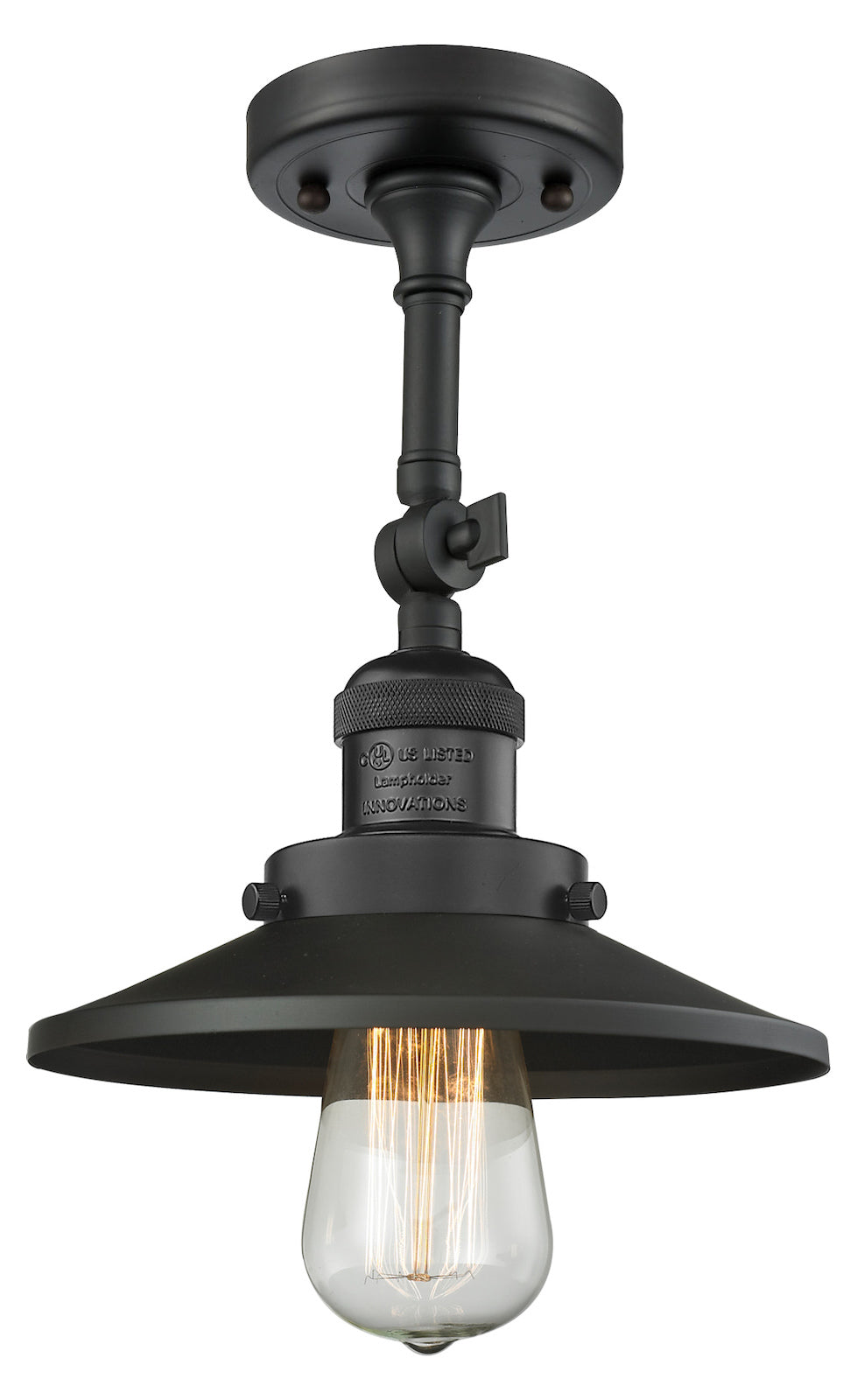 1 Light Vintage Dimmable Led Semi-Flush Mount by Innovations Lighting