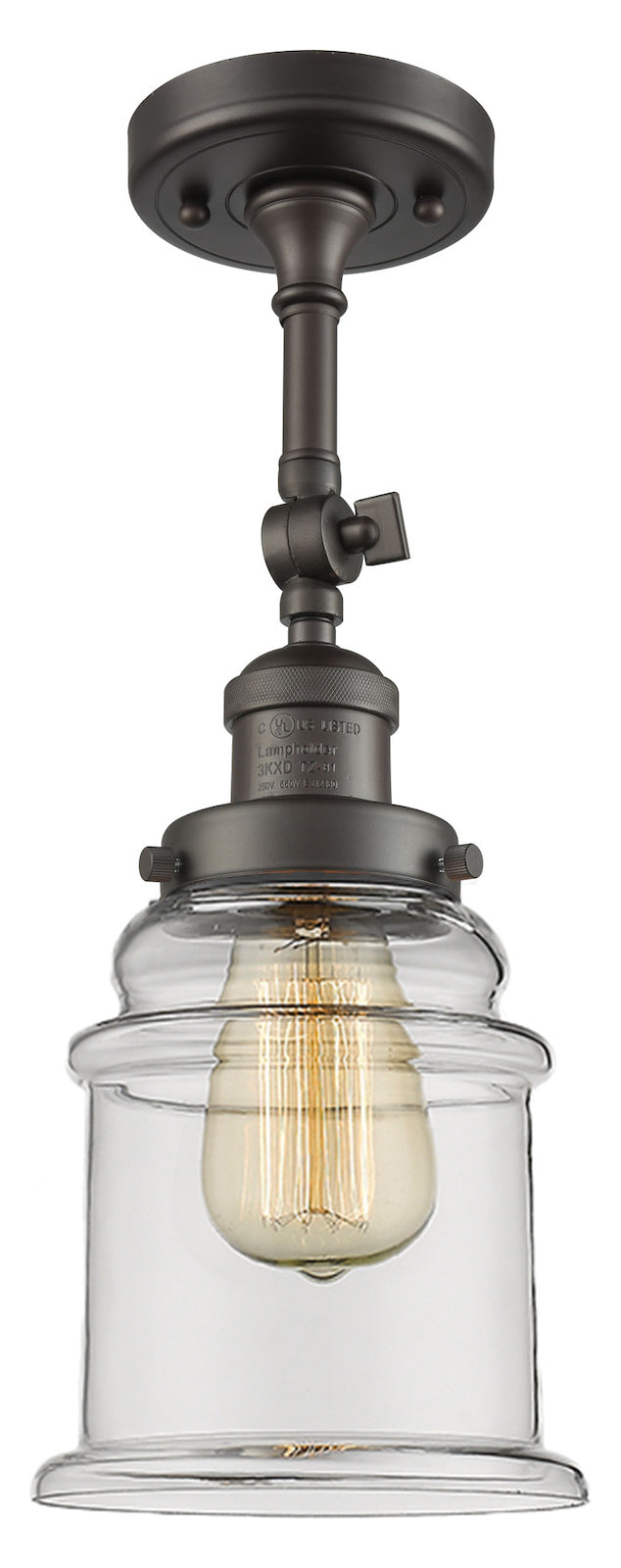 1 Light Vintage Dimmable Led Semi-Flush Mount by Innovations Lighting