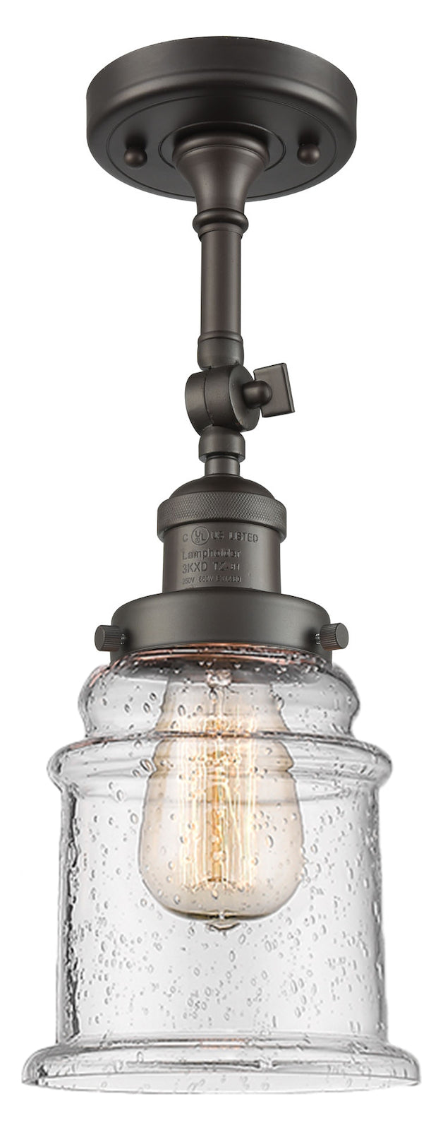 1 Light Vintage Dimmable Led Semi-Flush Mount by Innovations Lighting
