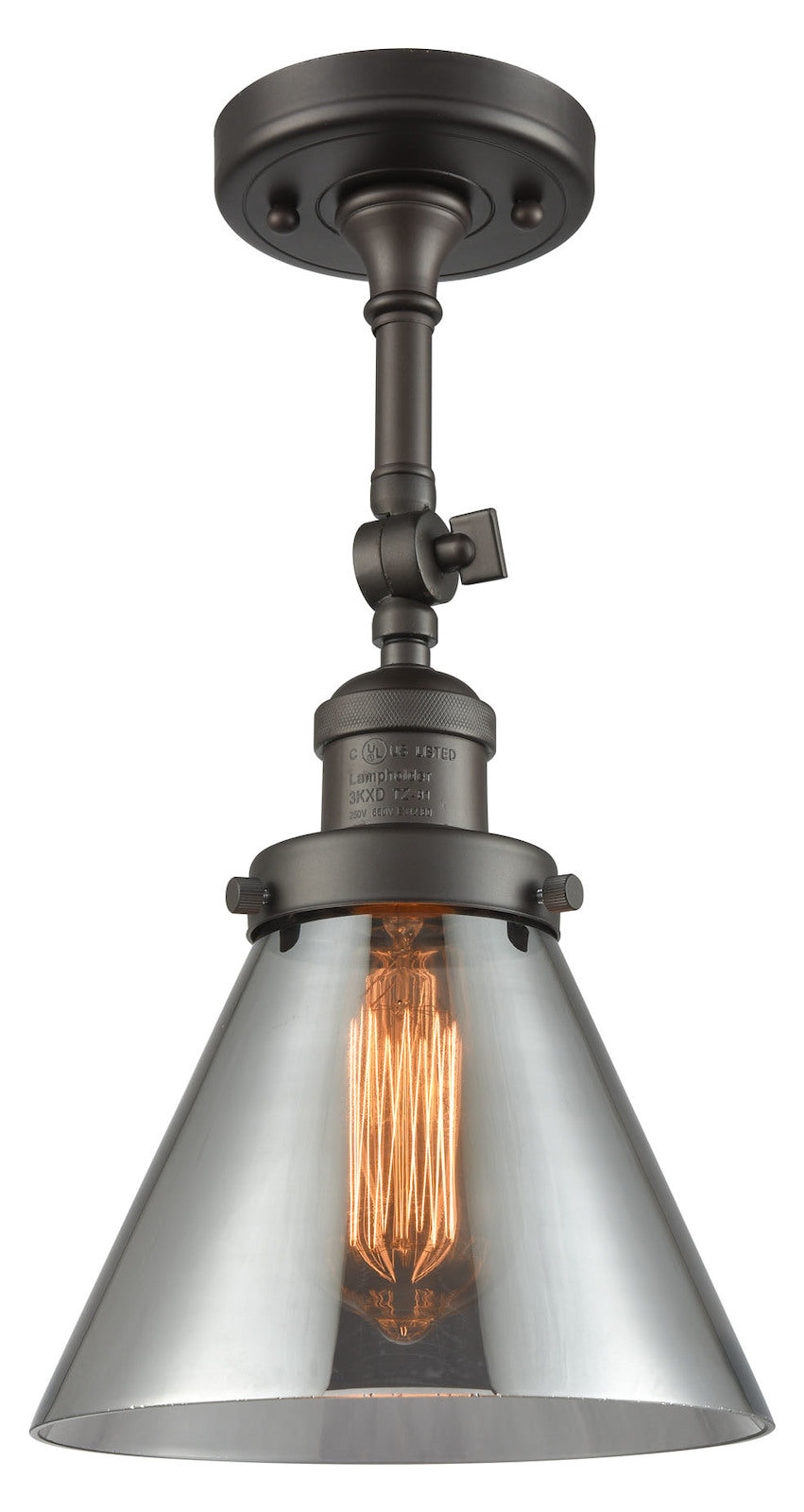 1 Light Vintage Dimmable Led Semi-Flush Mount by Innovations Lighting
