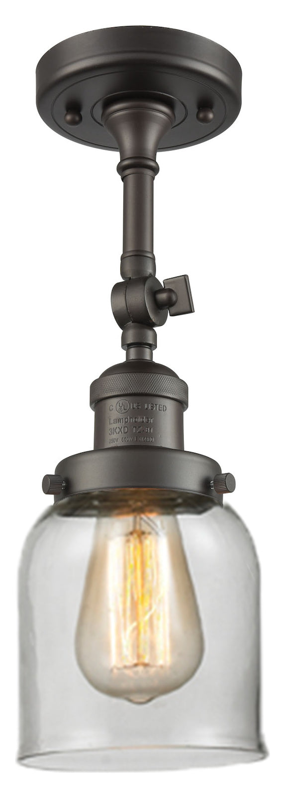 1 Light Vintage Dimmable Led Semi-Flush Mount by Innovations Lighting