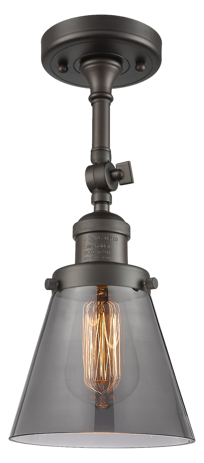 1 Light Vintage Dimmable Led Semi-Flush Mount by Innovations Lighting