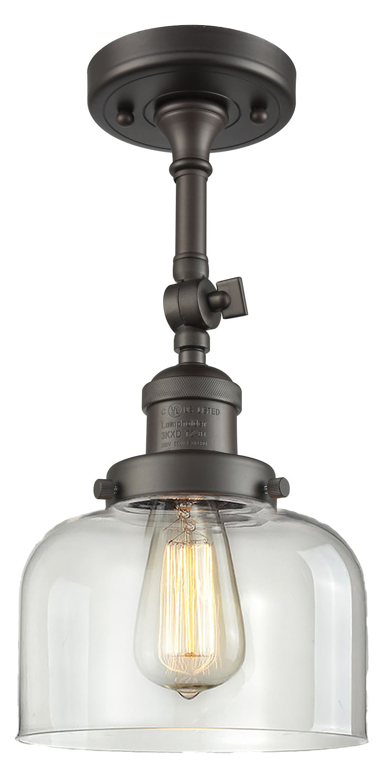 1 Light Vintage Dimmable Led Semi-Flush Mount by Innovations Lighting