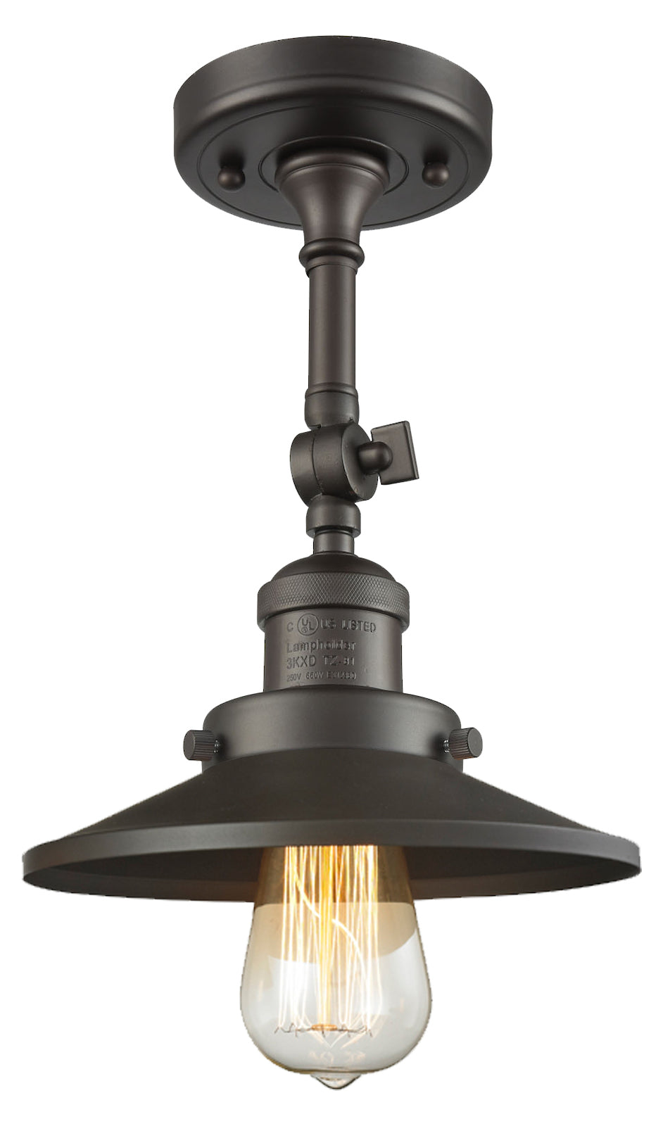 1 Light Vintage Dimmable Led Semi-Flush Mount by Innovations Lighting