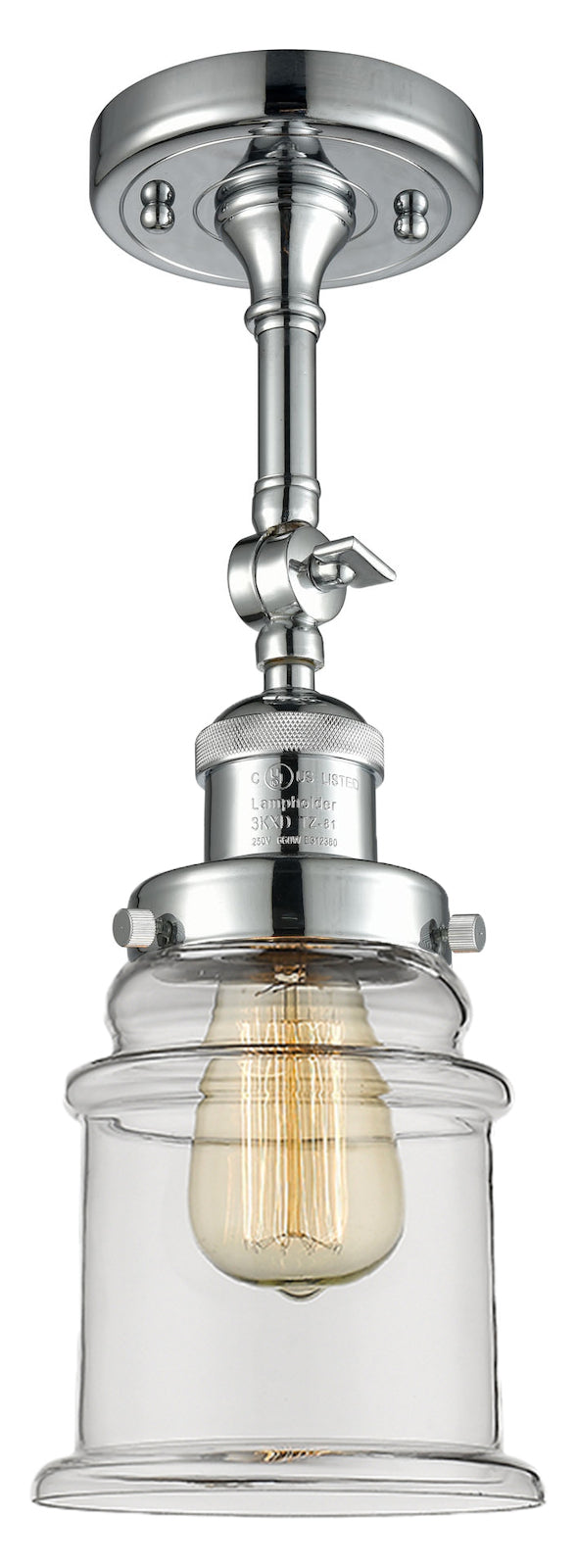 1 Light Vintage Dimmable Led Semi-Flush Mount by Innovations Lighting