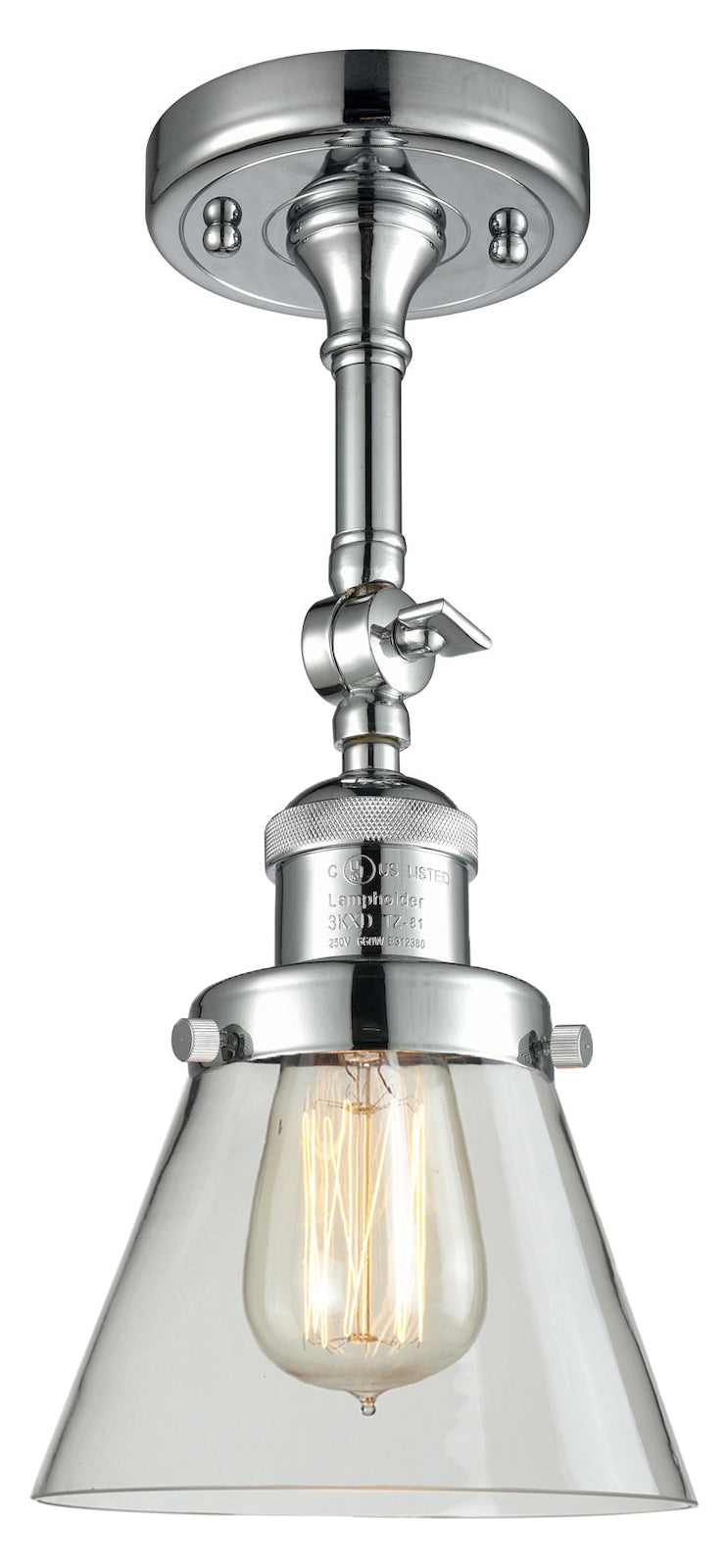 1 Light Vintage Dimmable Led Semi-Flush Mount by Innovations Lighting