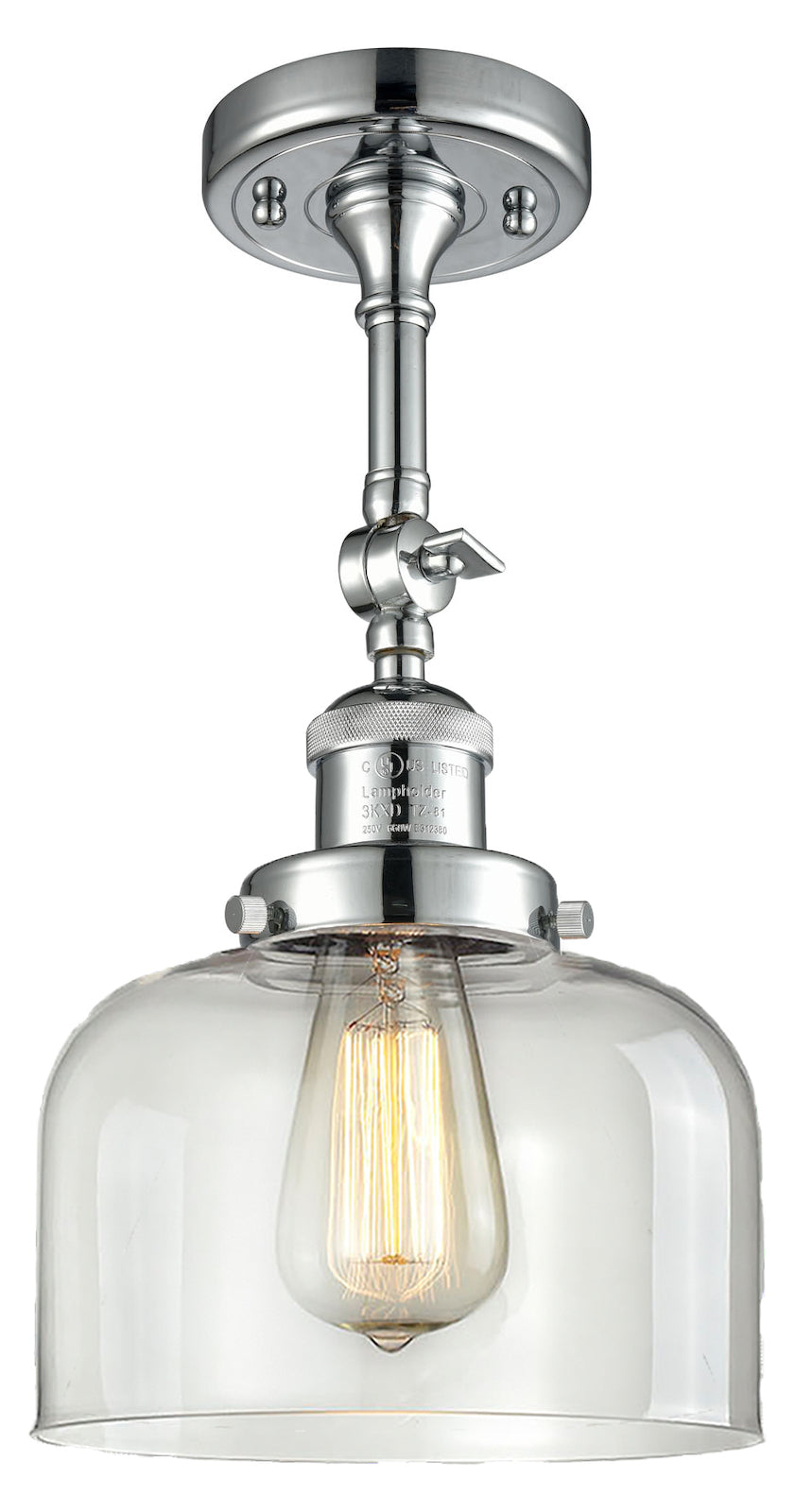 1 Light Vintage Dimmable Led Semi-Flush Mount by Innovations Lighting