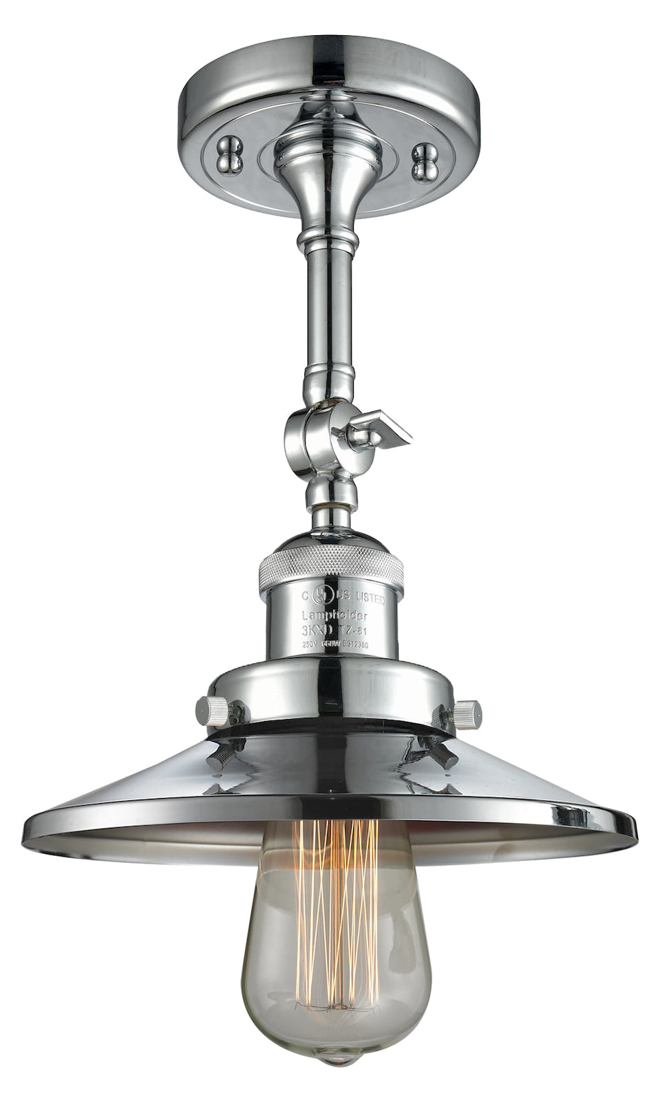 1 Light Vintage Dimmable Led Semi-Flush Mount by Innovations Lighting