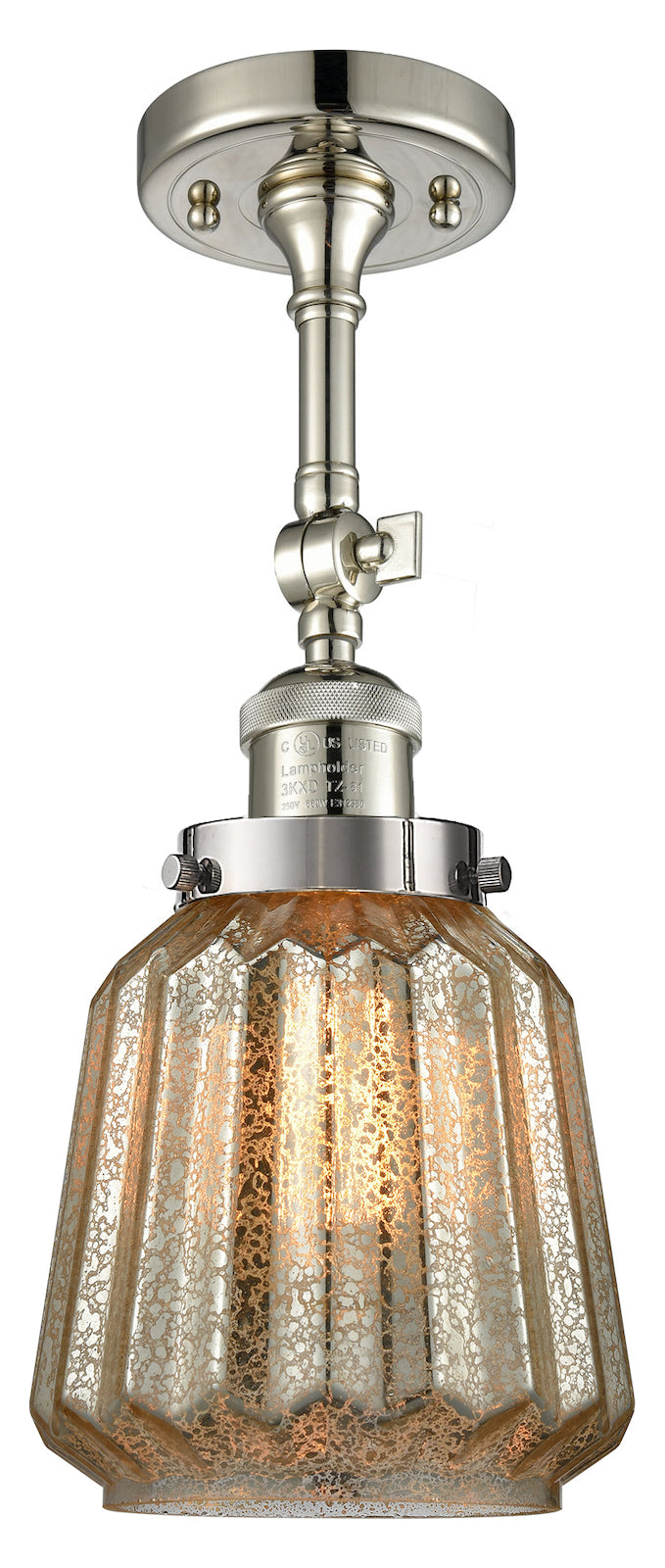 1 Light Vintage Dimmable Led Semi-Flush Mount by Innovations Lighting