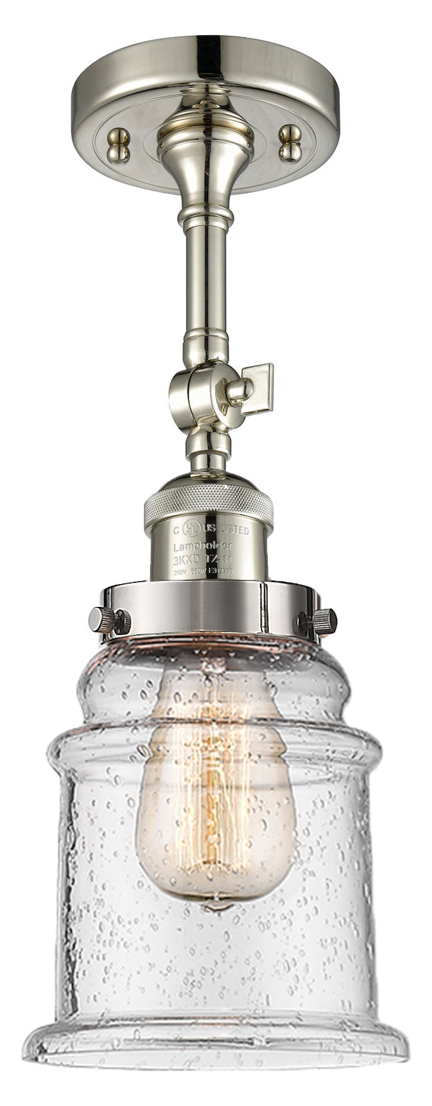 1 Light Vintage Dimmable Led Semi-Flush Mount by Innovations Lighting