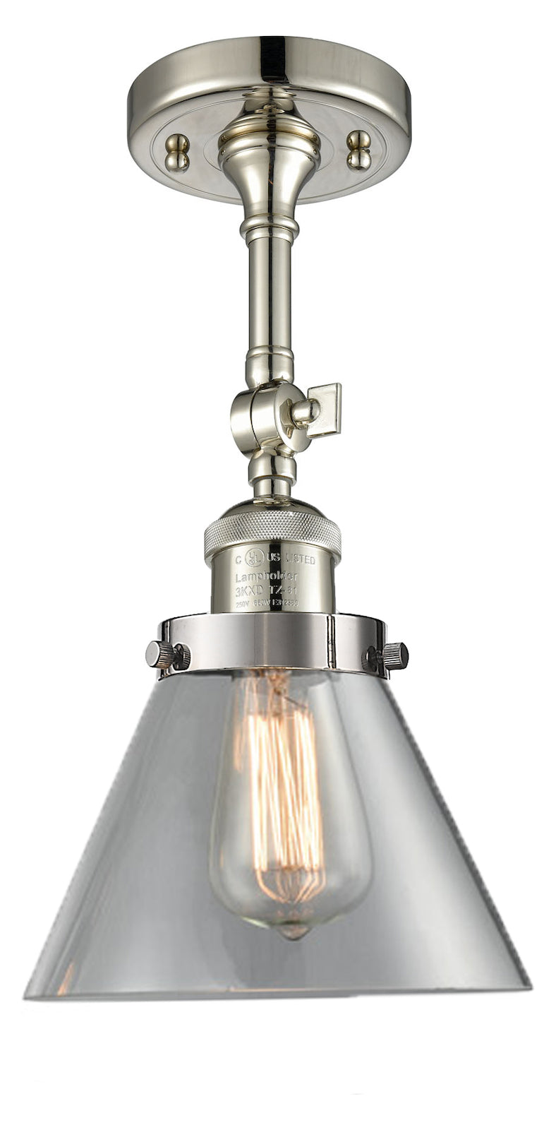 1 Light Vintage Dimmable Led Semi-Flush Mount by Innovations Lighting