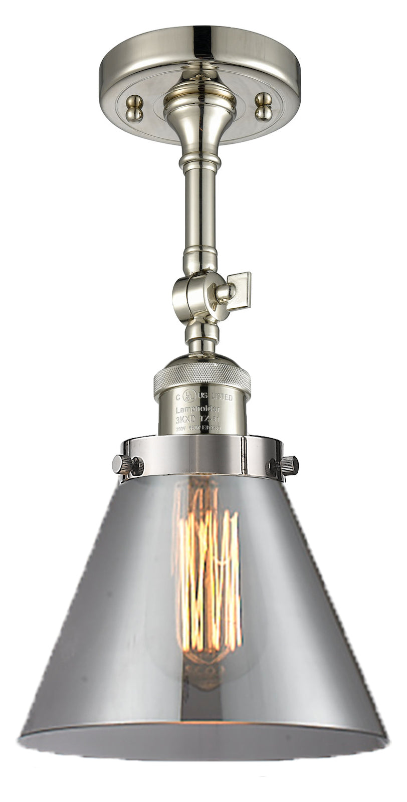 1 Light Vintage Dimmable Led Semi-Flush Mount by Innovations Lighting