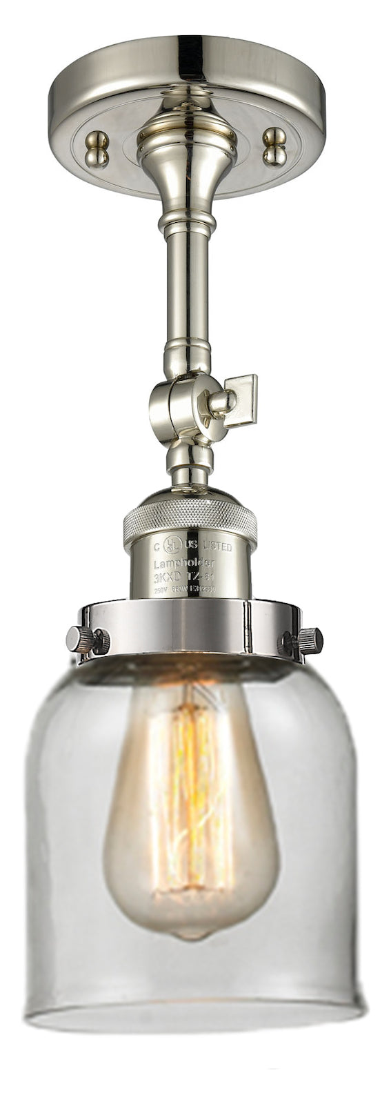 1 Light Vintage Dimmable Led Semi-Flush Mount by Innovations Lighting