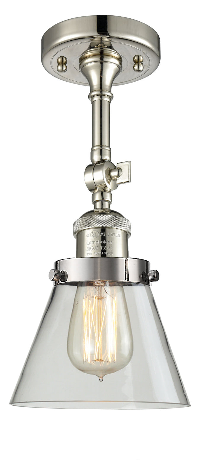 1 Light Vintage Dimmable Led Semi-Flush Mount by Innovations Lighting