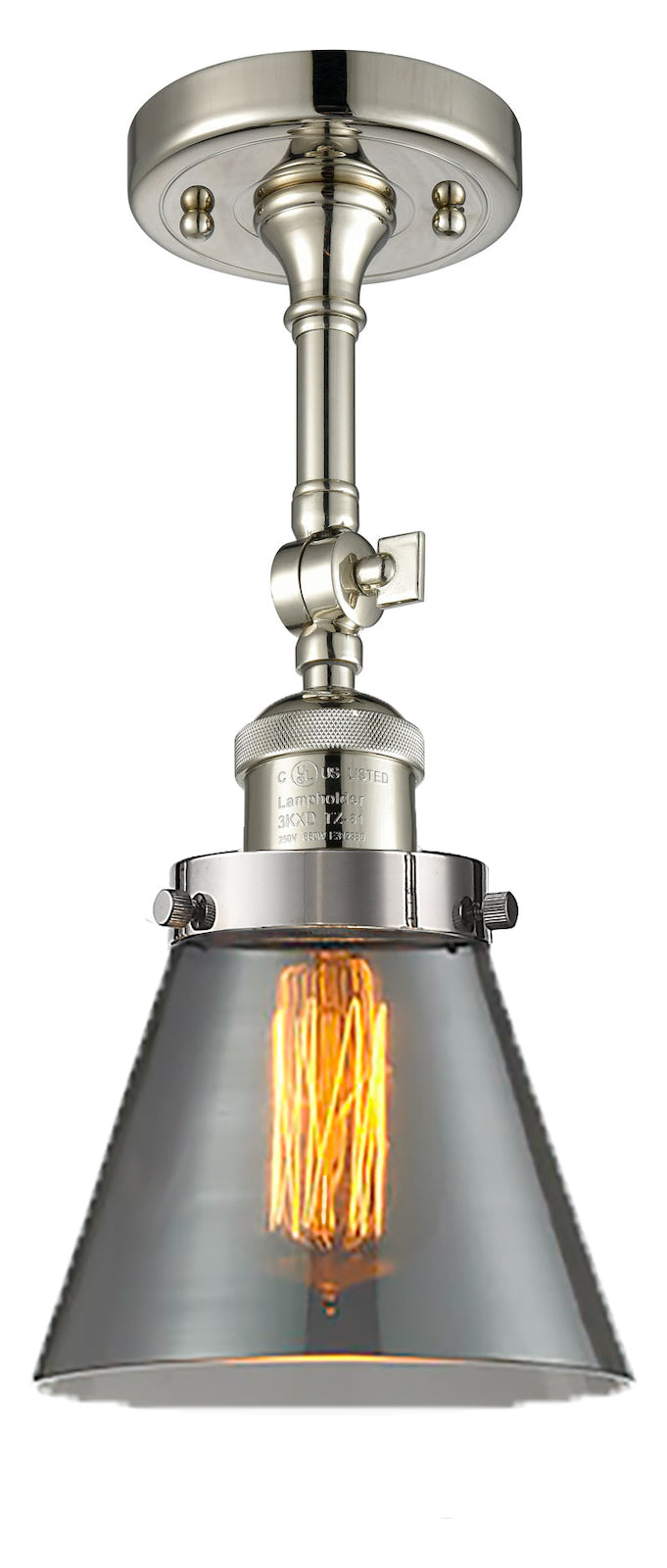 1 Light Vintage Dimmable Led Semi-Flush Mount by Innovations Lighting