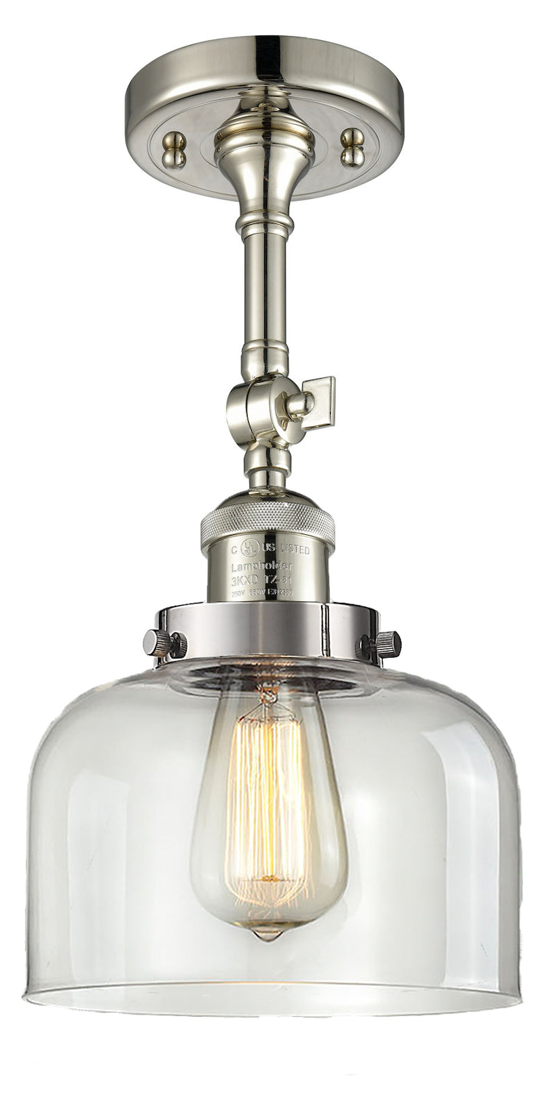 1 Light Vintage Dimmable Led Semi-Flush Mount by Innovations Lighting