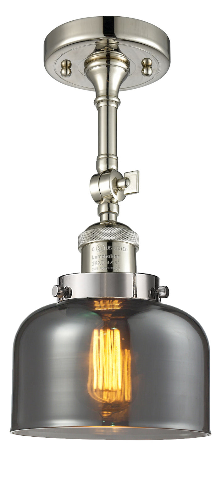 1 Light Vintage Dimmable Led Semi-Flush Mount by Innovations Lighting