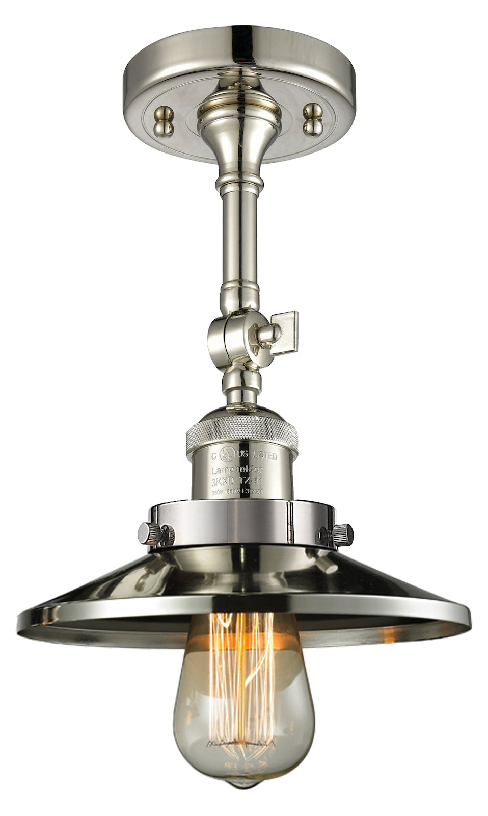 1 Light Vintage Dimmable Led Semi-Flush Mount by Innovations Lighting