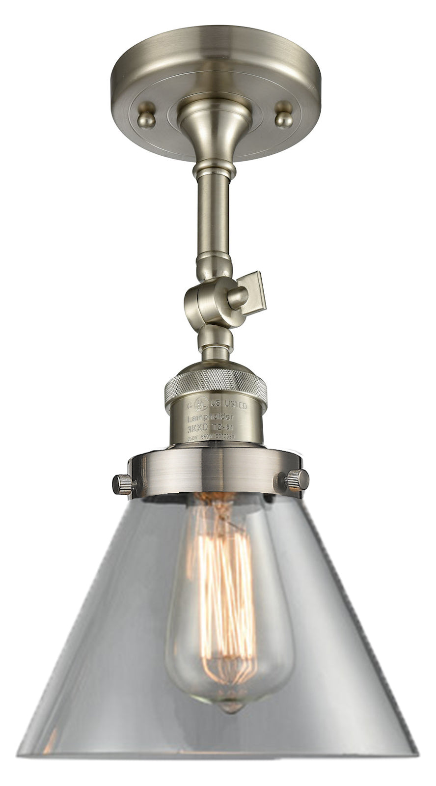 1 Light Vintage Dimmable Led Semi-Flush Mount by Innovations Lighting