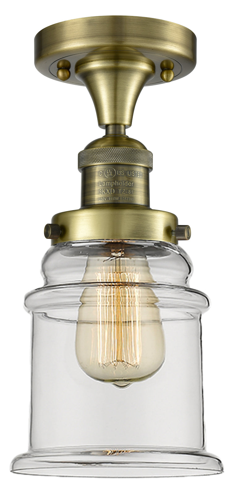 1 Light Vintage Dimmable Led Flush Mount by Innovations Lighting