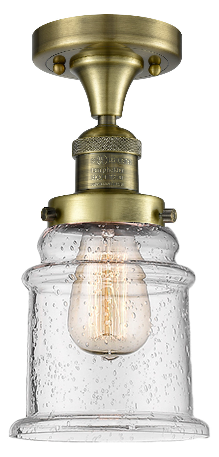 1 Light Vintage Dimmable Led Flush Mount by Innovations Lighting