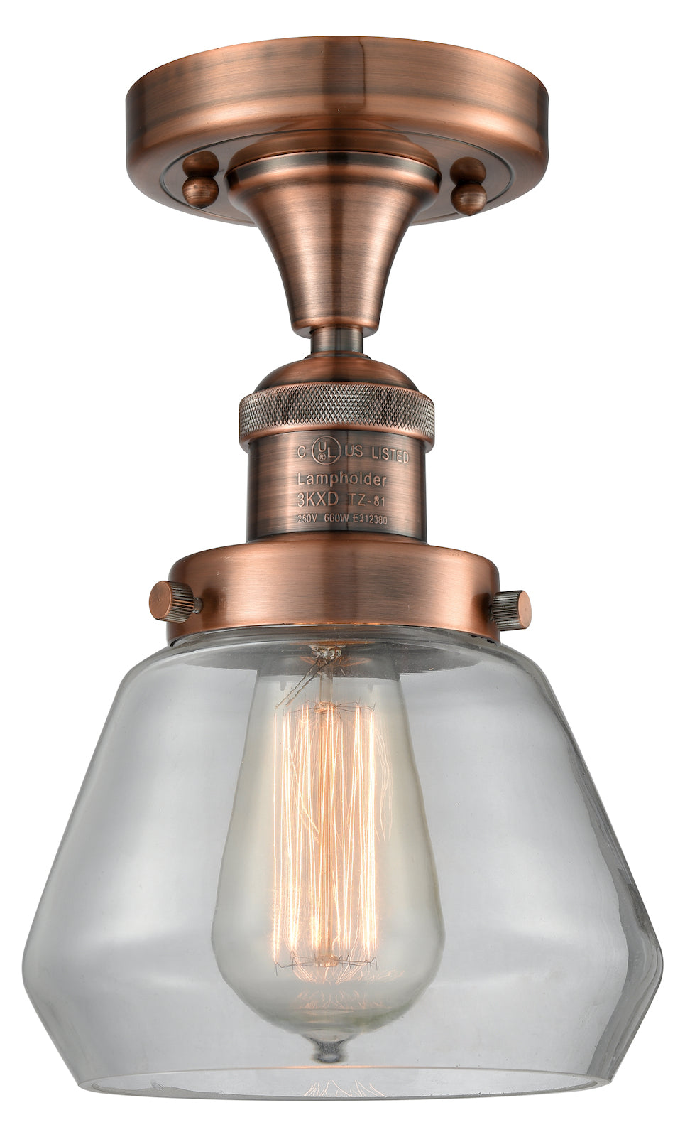 1 Light Vintage Dimmable Led Semi-Flush Mount by Innovations Lighting