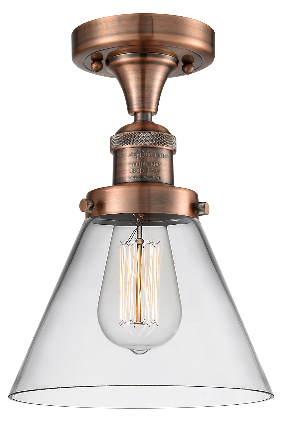 1 Light Vintage Dimmable Led Semi-Flush Mount by Innovations Lighting