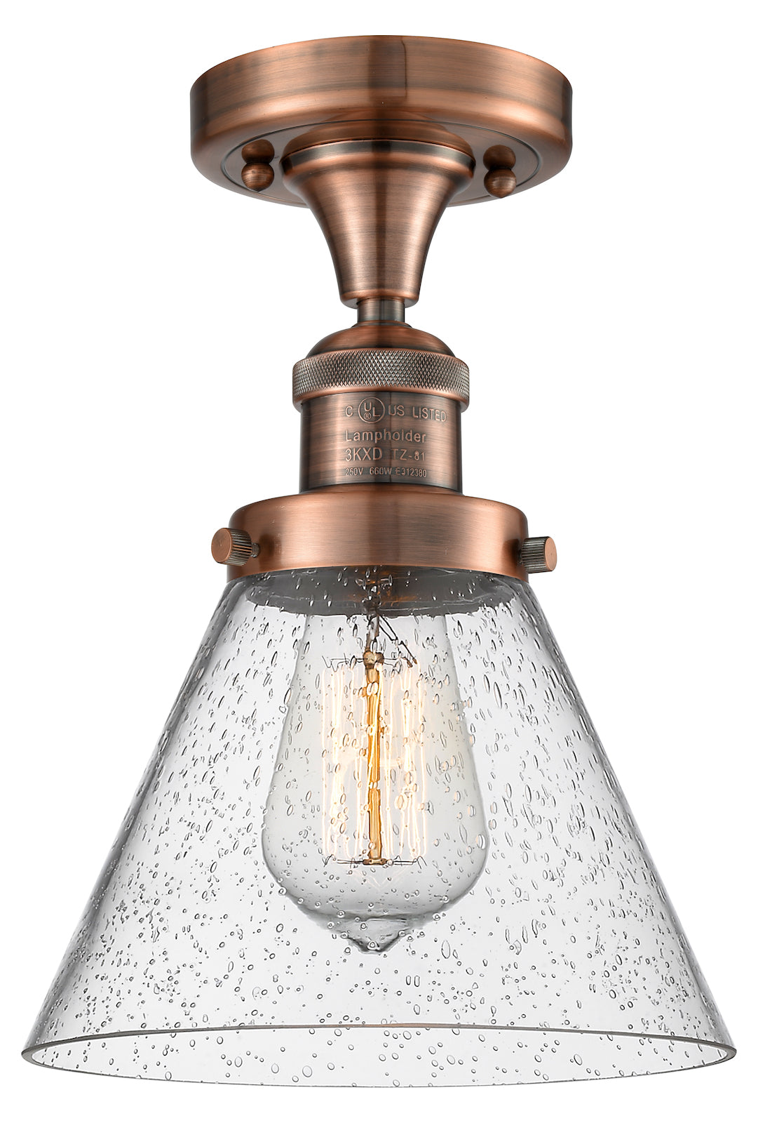 1 Light Vintage Dimmable Led Semi-Flush Mount by Innovations Lighting