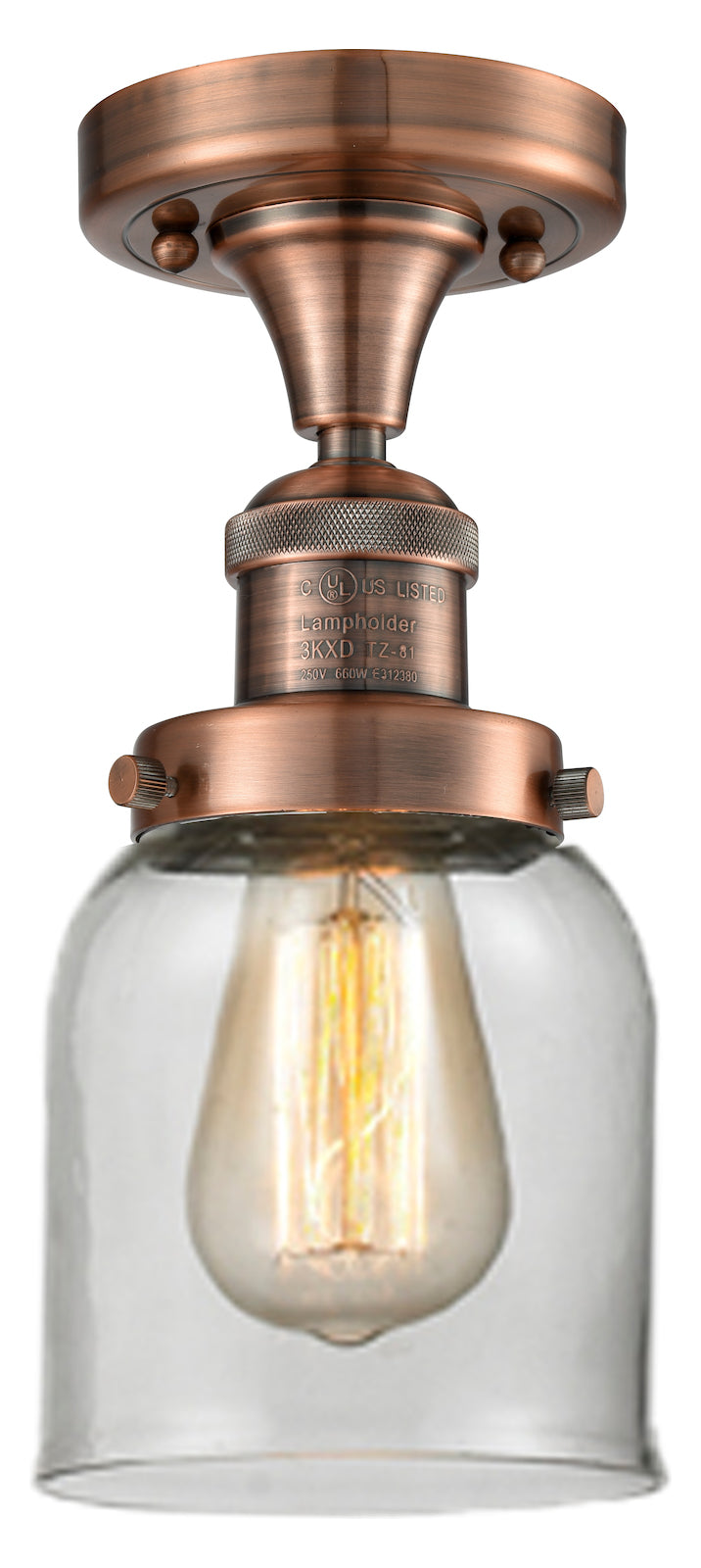 1 Light Vintage Dimmable Led Semi-Flush Mount by Innovations Lighting
