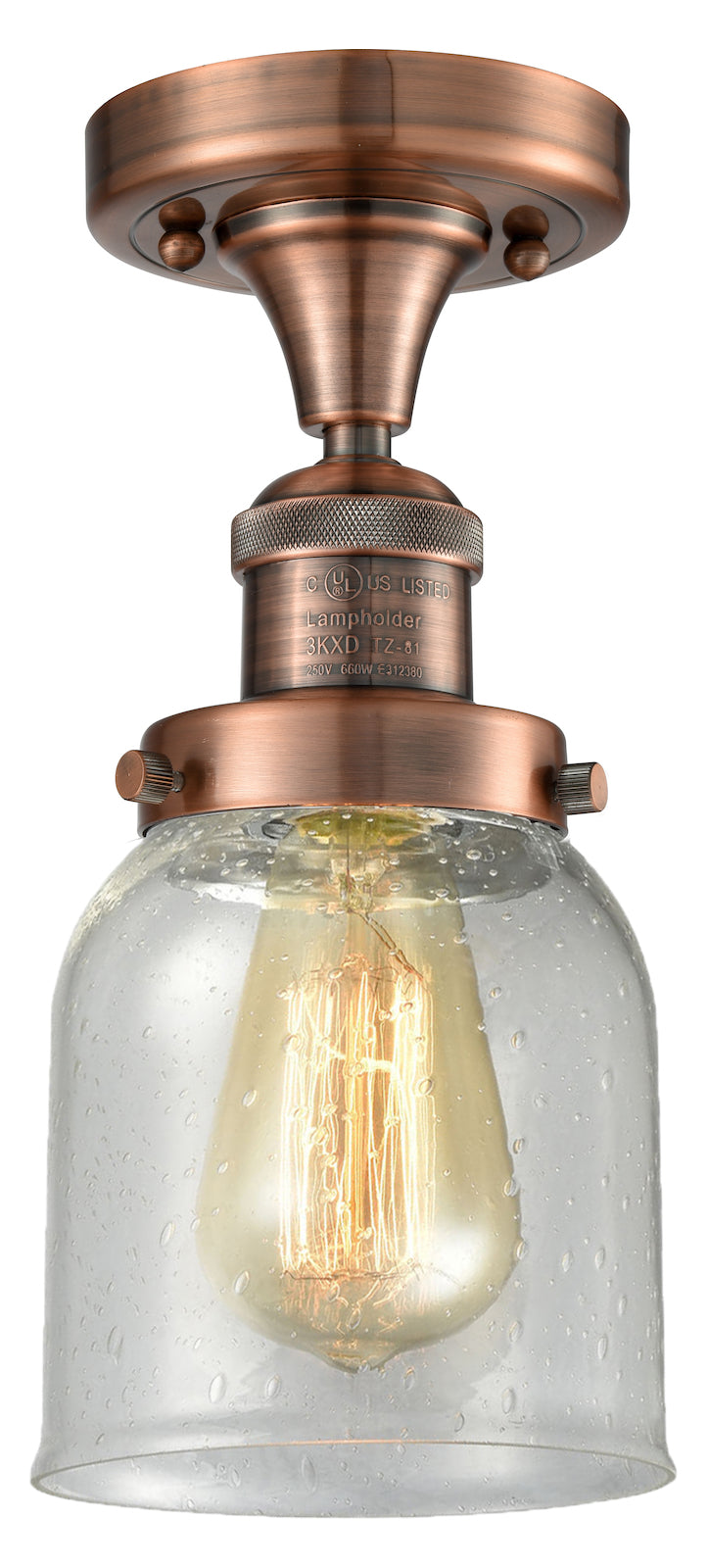 1 Light Vintage Dimmable Led Semi-Flush Mount by Innovations Lighting