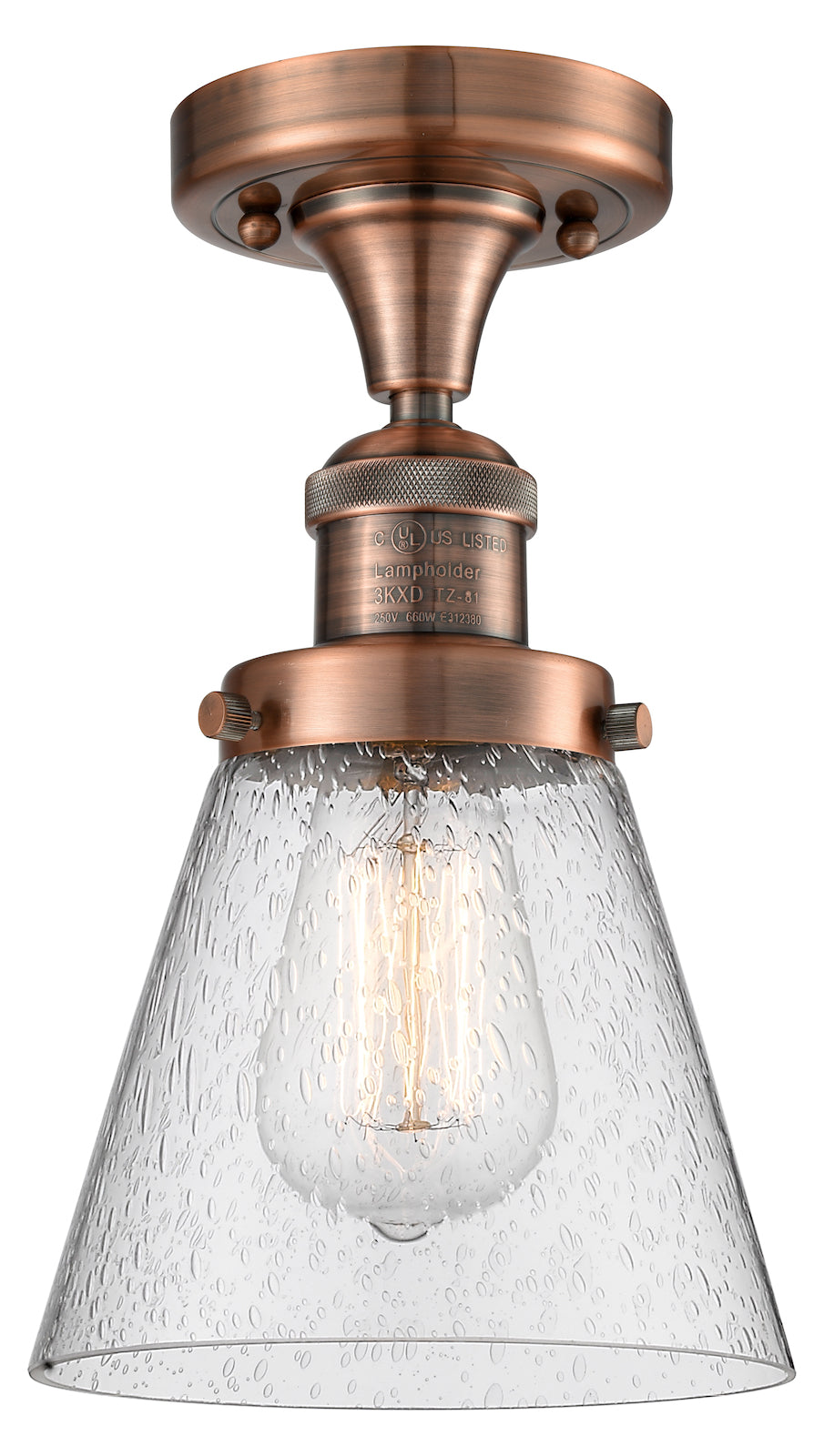 1 Light Vintage Dimmable Led Semi-Flush Mount by Innovations Lighting