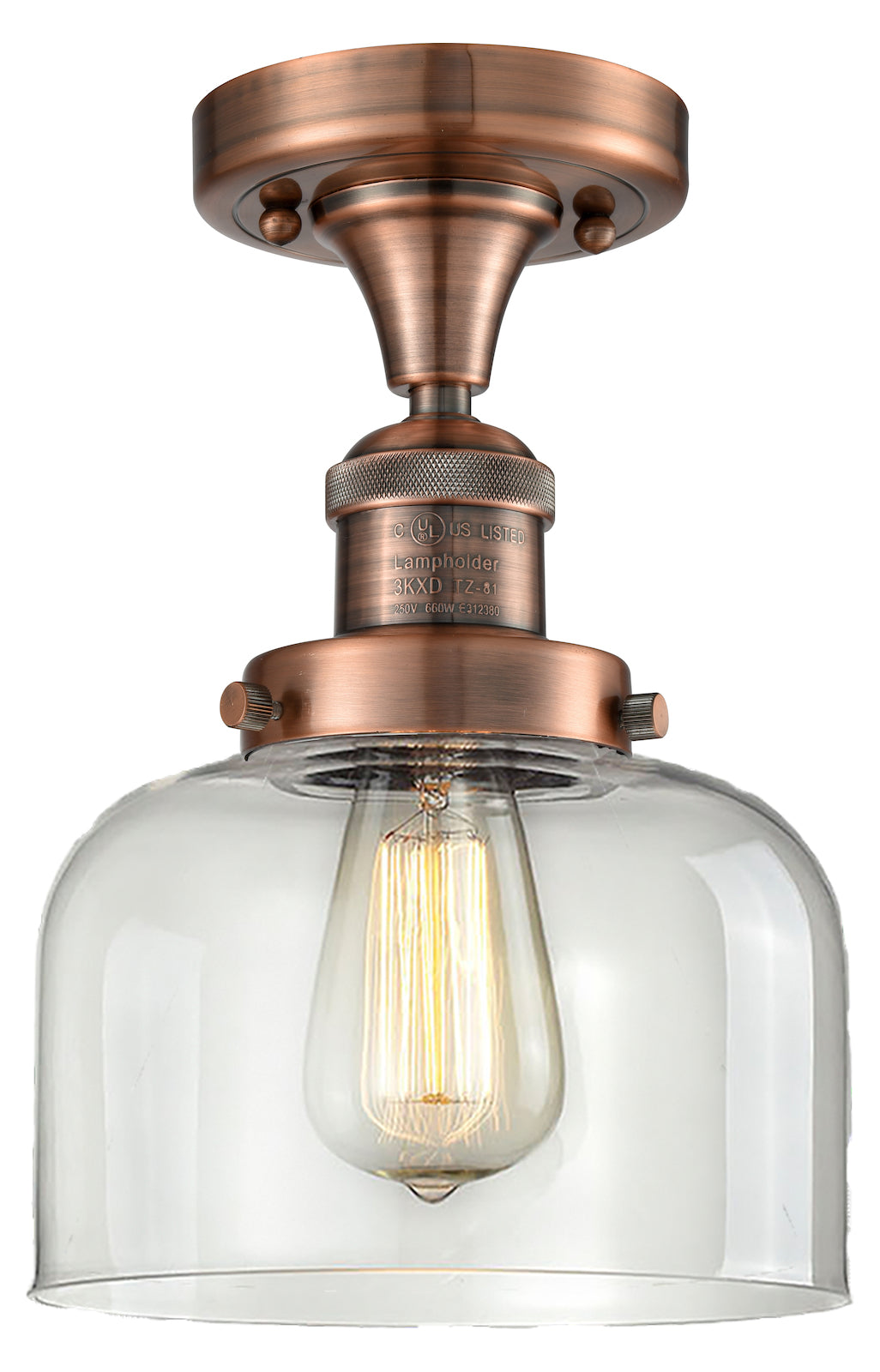1 Light Vintage Dimmable Led Semi-Flush Mount by Innovations Lighting