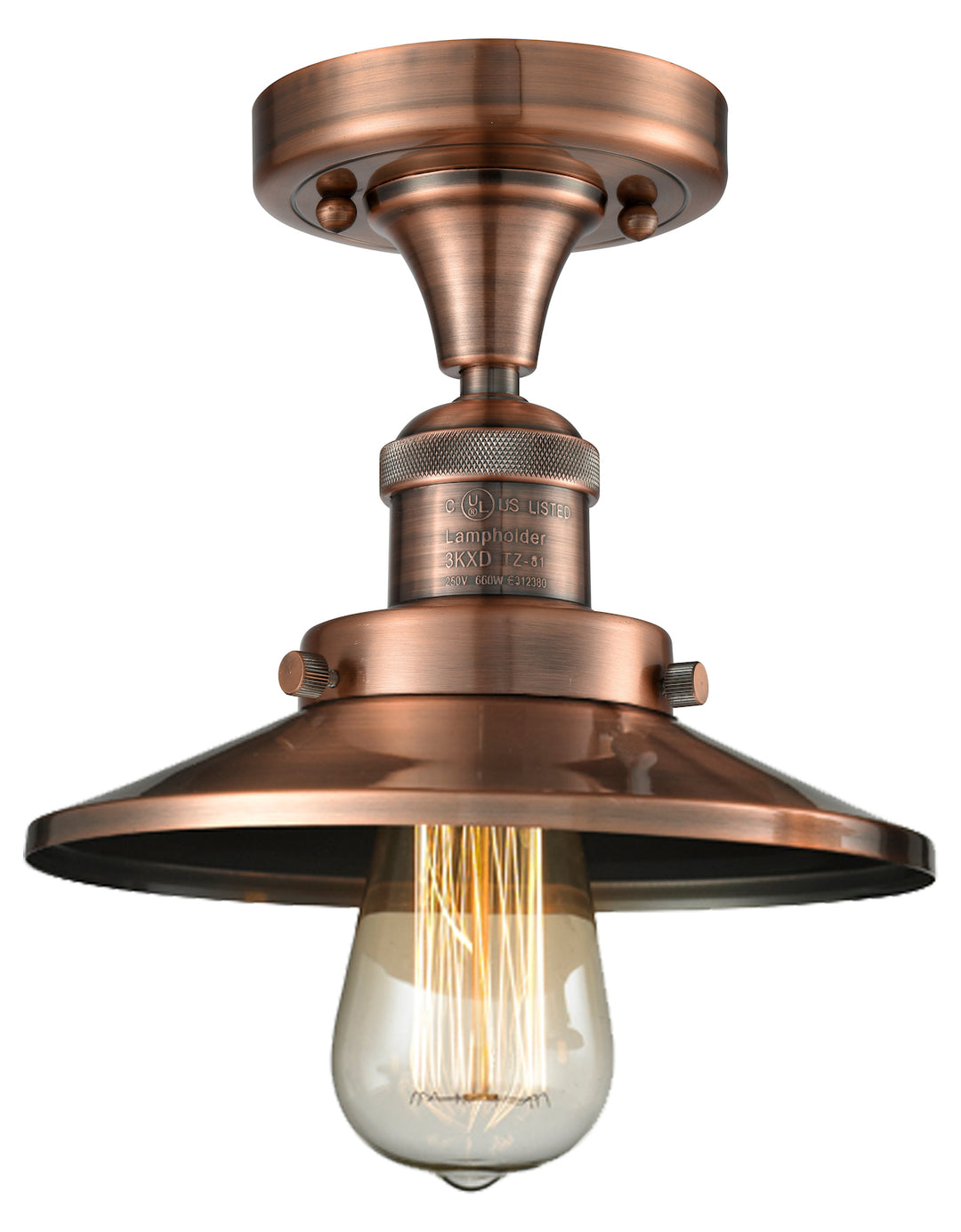 1 Light Vintage Dimmable Led Semi-Flush Mount by Innovations Lighting