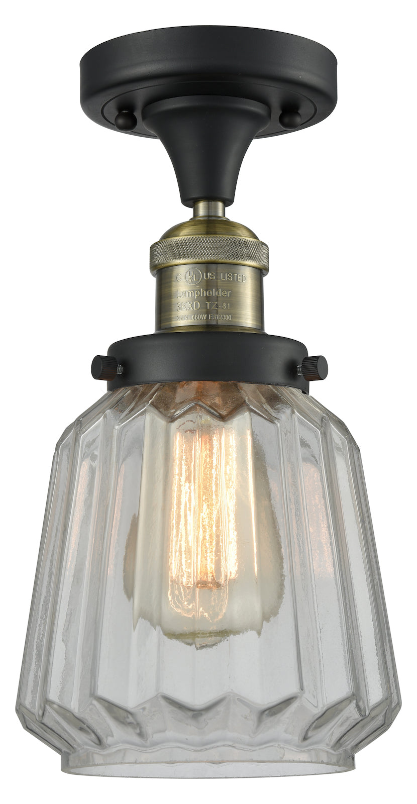 1 Light Vintage Dimmable Led Semi-Flush Mount by Innovations Lighting