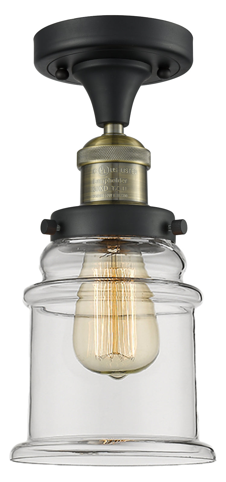 1 Light Vintage Dimmable Led Semi-Flush Mount by Innovations Lighting