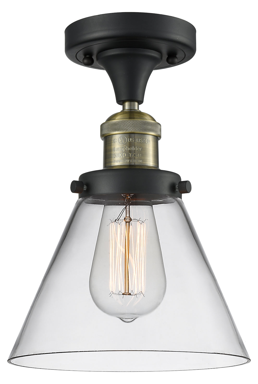 1 Light Vintage Dimmable Led Semi-Flush Mount by Innovations Lighting