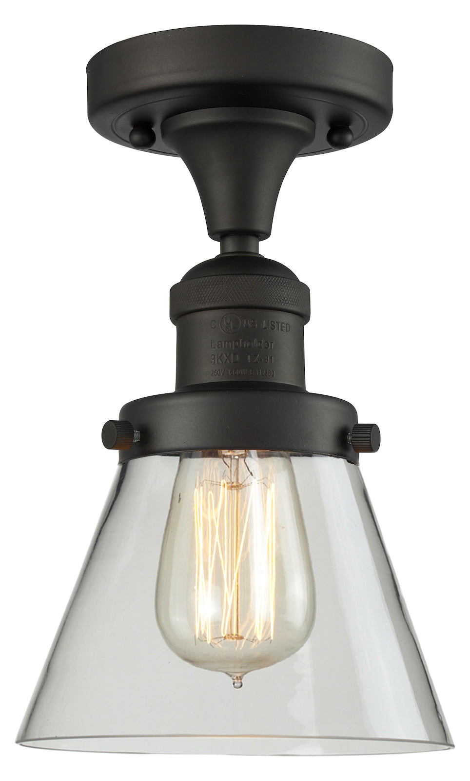 1 Light Vintage Dimmable Led Semi-Flush Mount by Innovations Lighting